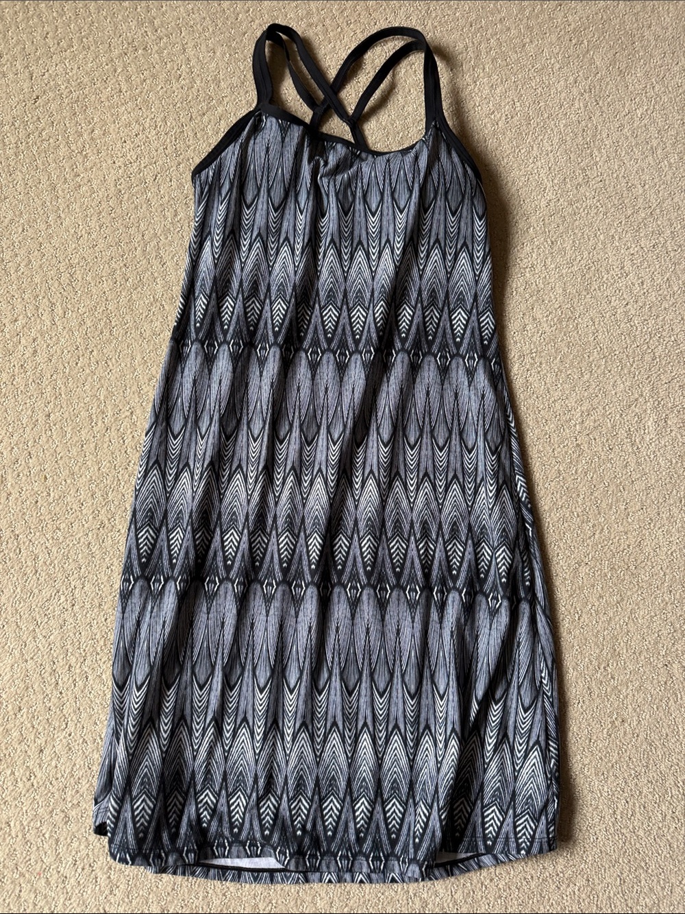 Prana Black & white  Patterned Sleeveless Summer Dress